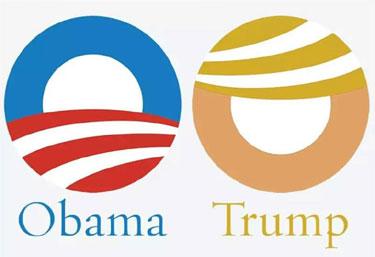 Trump - Obama logos